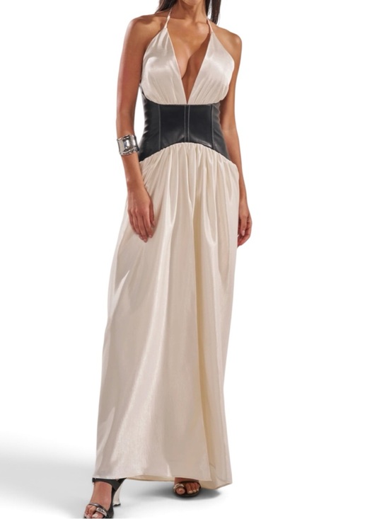 AKIRA Dresses & Skirts - NWT AKIRA SCARLETT HALTER LEATHER CORSET MAXI DRESS